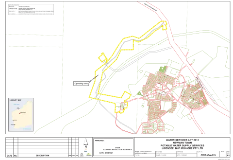 Map of BHP Iron Ord Newman 1 licensed area