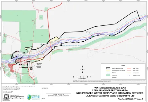 Map of Gascoyne Water Co-operative licensed area