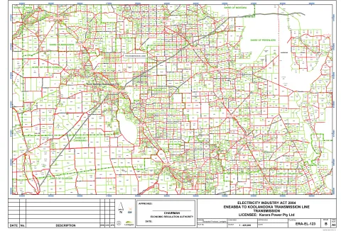 Map of Karara Power Pty Ltd licensed area