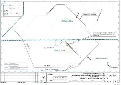 Map of South32 Worsley Alumina Pty Ltd licensed area