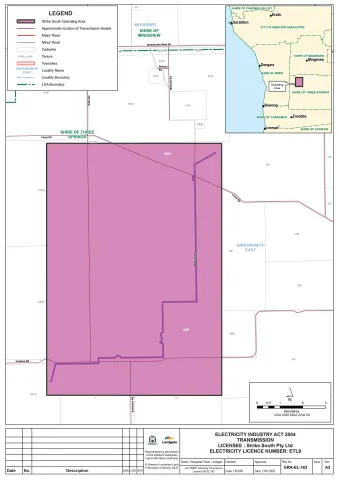 Map of Strike South Pty Ltd licensed area