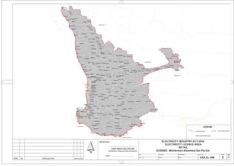 Map of Wesfarmers Kleenheat Gas Pty Ltd licensed area